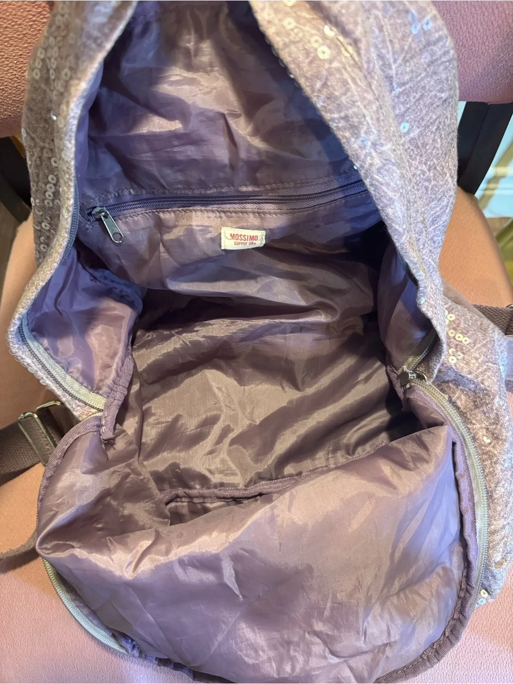 Sequined Lavender Backpack - Unbranded
